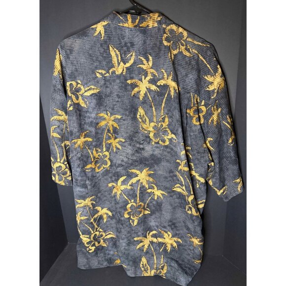 Tommy Bahama Tropical Hawaiian Digital Palms AOP Mens XL Silk Shirt - Picture 3 of 6